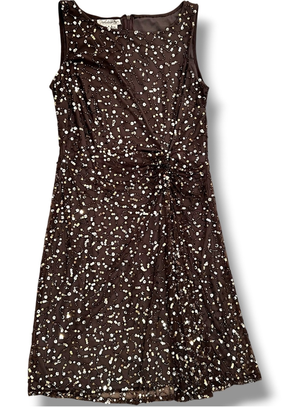 Prelude Bead & Sequin Flapper Shift Dress Sz 6 Gatsby New Year Cocktail Party D1